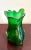 Abstract Vintage Boho Glazed Green Art Glass Vase For Sale - Image 3 of 6
