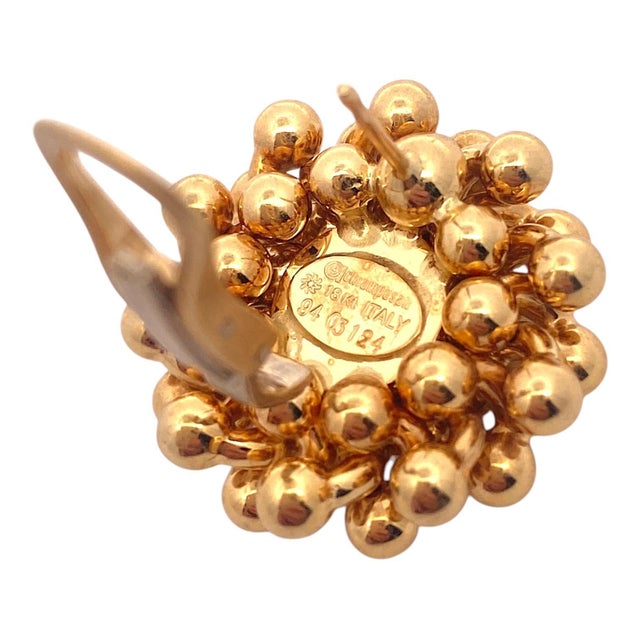 1990s Vintage Chiampesan 18k Yellow Gold Beaded Earrings - Set of 2 For Sale - Image 9 of 9
