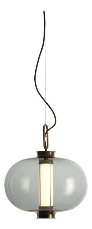 Bronze and Transparent Glass Bai T Ma Ma Pendant Lamp by Parachilna