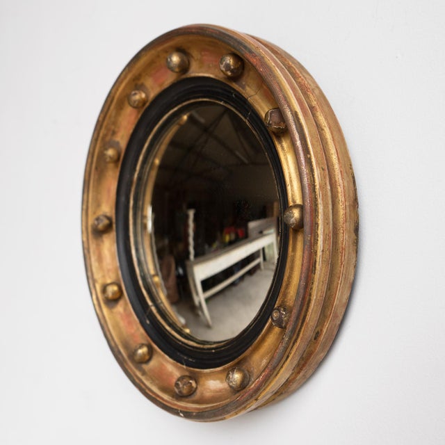 Antique Regency Gilt Convex Wall Mirror, Early 19Th Century For Sale - Image 4 of 9