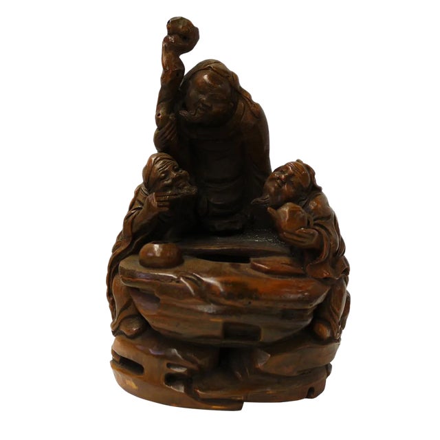 Chinese Bamboo Carved Sculpture For Sale