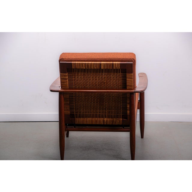 Mid-Century Modern Easy Chair in Teak and Cane, 1970 For Sale - Image 6 of 13