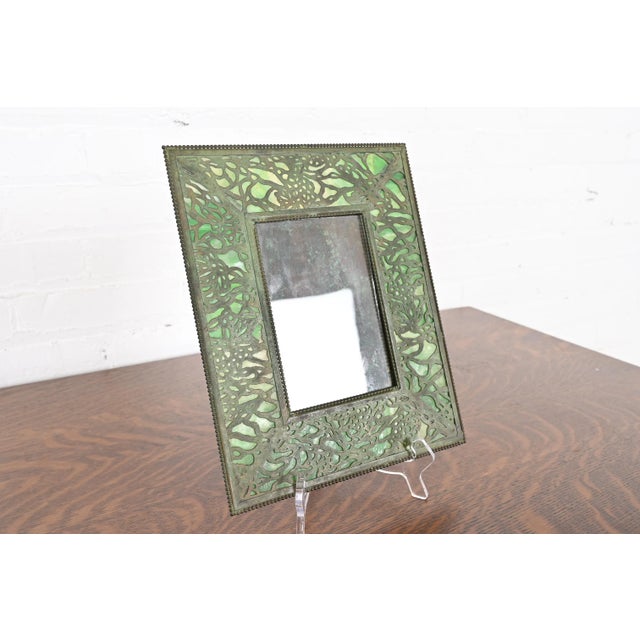 Tiffany Studios New York Grapevine Pattern Bronze and Slag