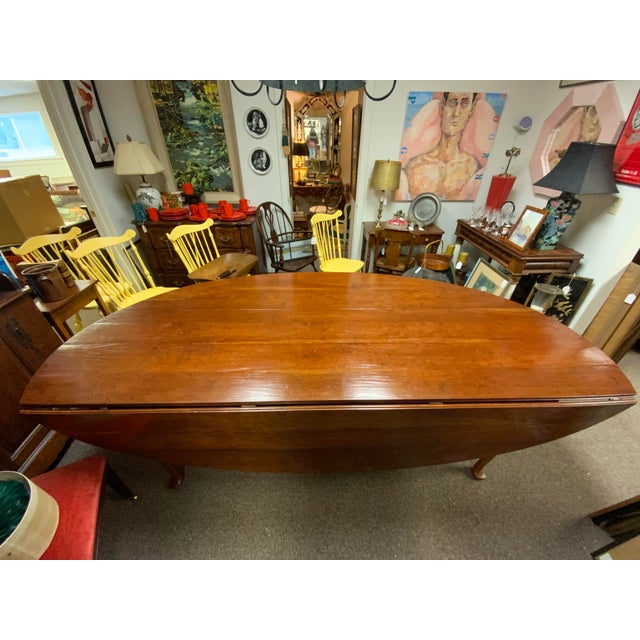 Traditional 20 Century Handcrafted Cherry Hunt Table For Sale - Image 3 of 10