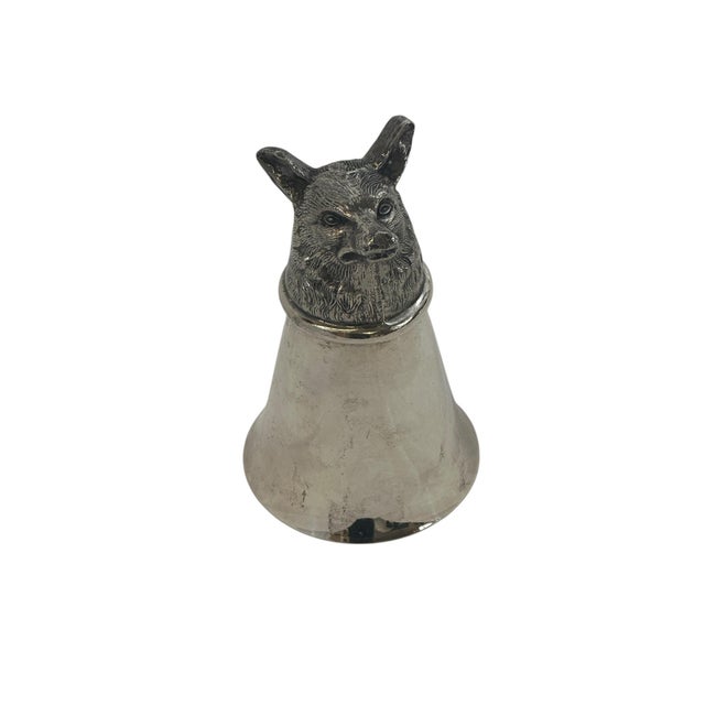 English Vintage Silverplate Foxhead Stirrup Cup For Sale - Image 3 of 14