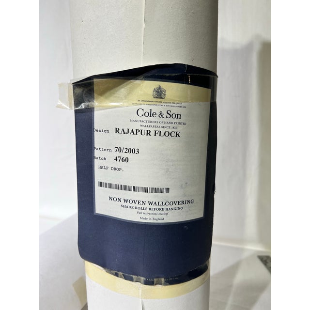 Cole & Son Rajapur Paisley Flocked Wallpaper Discontinued For Sale - Image 4 of 7