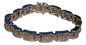 The Charlotte: Gentleman's White Gold and Diamond Bracelet