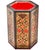 Vintage handcrafted pen holder and catchall with intricate inlaid walnut, mahogany and fruitwood. Displaying remarkable...