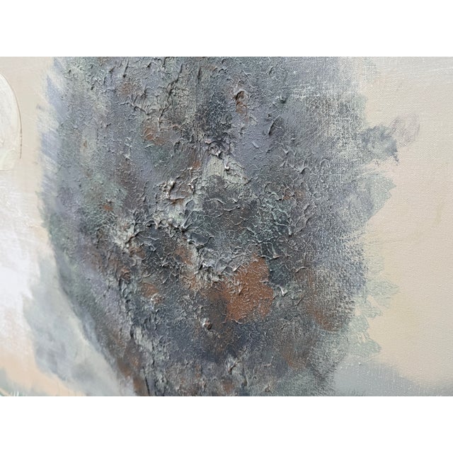Wood Vintage Lee Reynolds “Tranquil Moon” Vanguard Studios Landscape Painting | Large Textured Impasto Canvas | 60” X 48” For Sale - Image 7 of 10