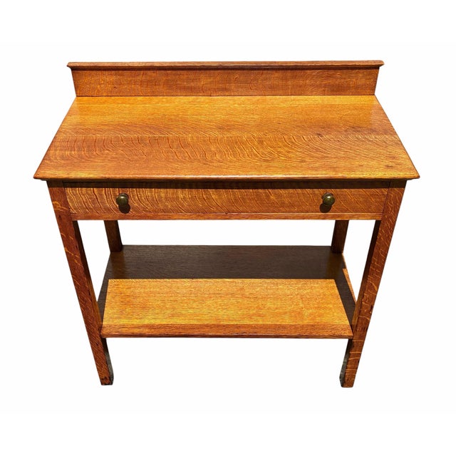 Arts & Crafts Antique Arts & Crafts / Mission Oak Server For Sale - Image 3 of 12