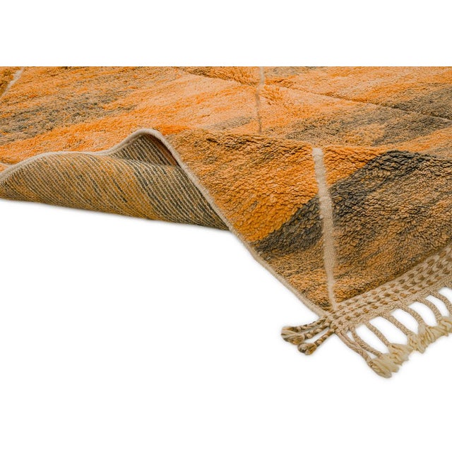 Textile Hand-Knotted Moroccan Wool Rug | 9'7" X 7'1" | One of a Kind For Sale - Image 7 of 9