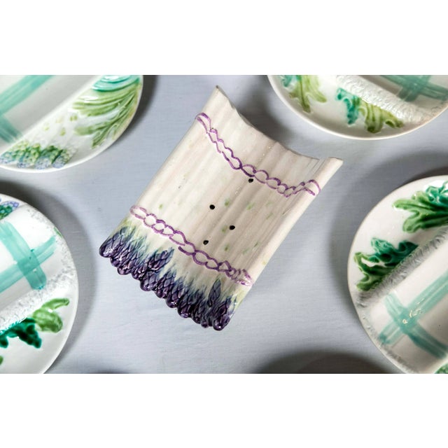 French Majolica Asparagus Set, Salins, Late 19th Century For Sale In New York - Image 6 of 9