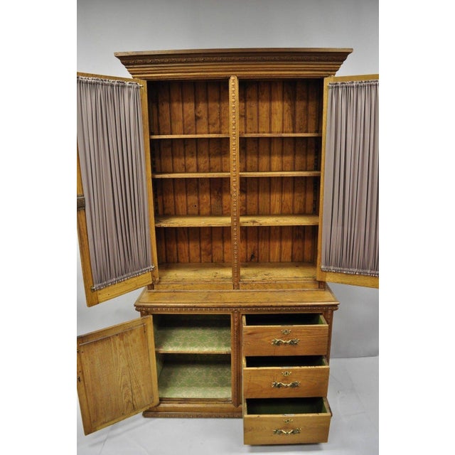 Antique Victorian Golden Oak Bookcase Hutch Buffet China Chairish
