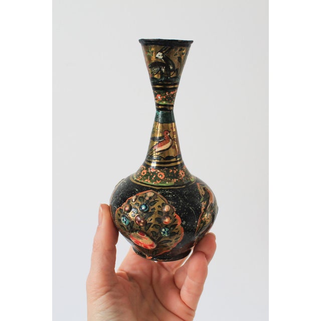 Vintage Chinese Hand Painted Cloisonné Vase For Sale - Image 10 of 13