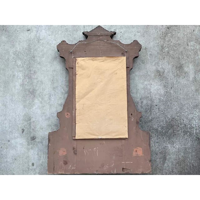 Antique American Folk Art Painted Hall Mirror With Coat Hooks, Circa 1900 For Sale - Image 10 of 13
