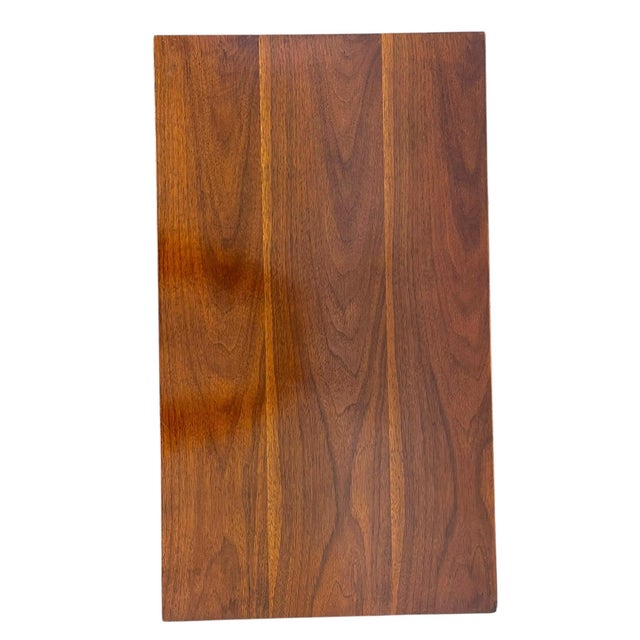Brown Vintage Mid-Century Modern Two-Drawer Nightstand With Book-Matched Wood Grain. For Sale - Image 8 of 10