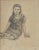 We love the open negative space created by the off-center framing of the sitter. She appears to be a serious young woman...
