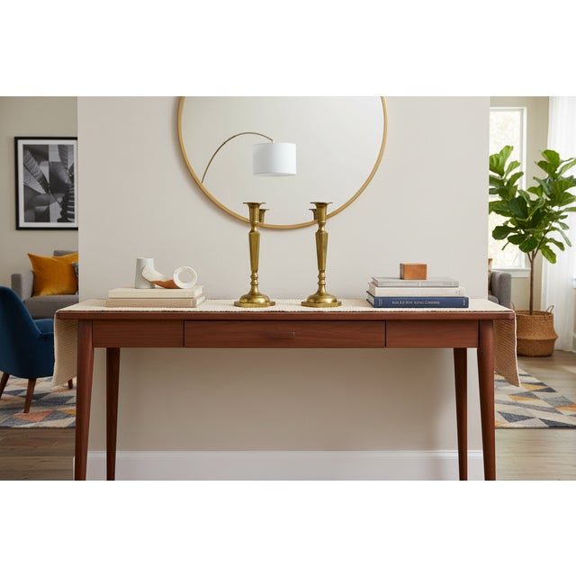 Mid-Century Modern Tall Faceted Brass Candlesticks - A Pair For Sale - Image 12 of 12