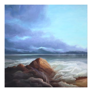 Turning Tide - Original Contemporary Coastal Landscape Oil Painting on Canvas by Phoebe Brunner For Sale