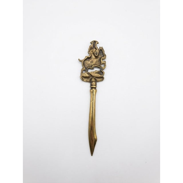 1940s Vintage Cast Brass "Dick Turpin" Highwayman Letter Opener – British Motif For Sale - Image 5 of 5