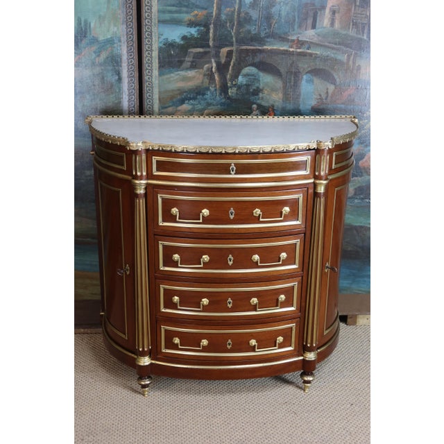 Demi-Lune Chest of Drawers with Doors, 19th Century For Sale - Image 12 of 13