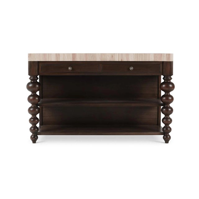 American Bobbin Leg Butcher Block Kitchen Island For Sale - Image 3 of 17