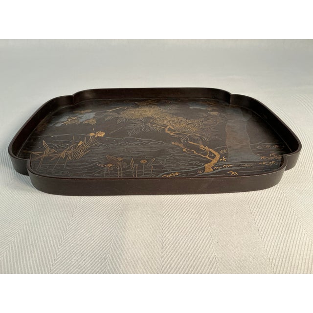 Japanese Mid 20th Century Japanese Meiji Period Cast Metal Tray For Sale - Image 3 of 8