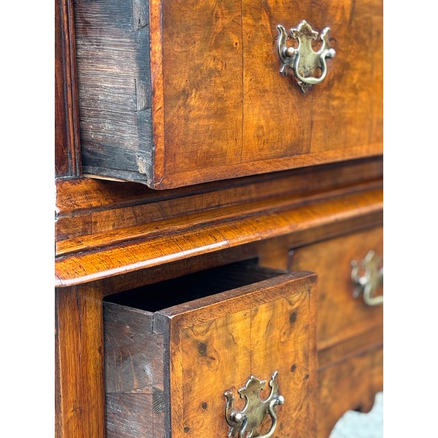Brown Antique Queen Anne Walnut Chest on Stand, 1710 For Sale - Image 8 of 12