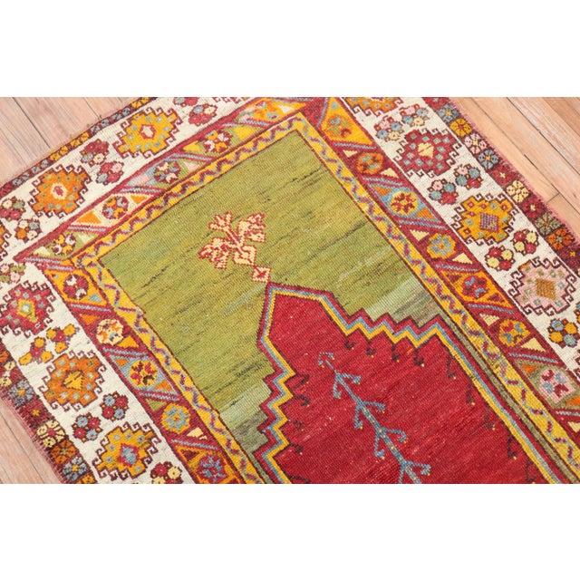 1940s Colorful Turkish Prayer Niche Rug - 3'3" x 5'8" For Sale - Image 18 of 18