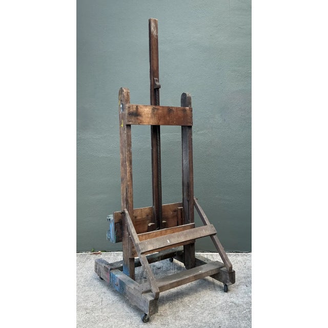 Vintage Rustic Wood Artist Easel For Sale In West Palm - Image 6 of 12