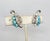 Metal Vintage 1950 Signed Crown Trifari Alfred Philippe Design Faux-Aquamarine Clip Earrings - 2 Pieces For Sale - Image 7 of 9