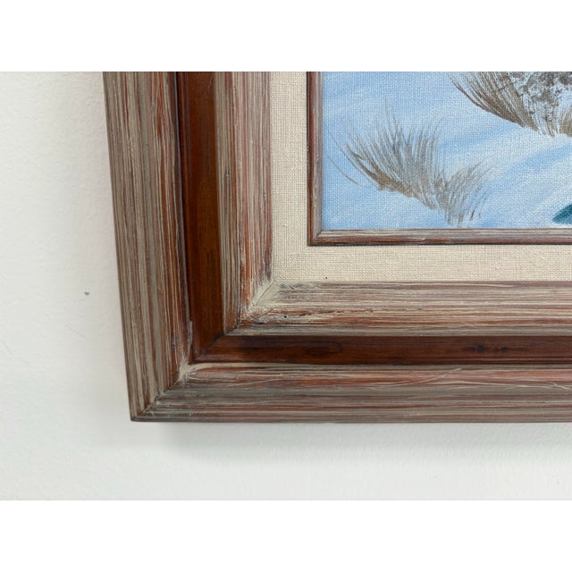 “Winter at the Pueblo” by Johnny Yazzie (1987) – Original Oil Painting For Sale - Image 4 of 4