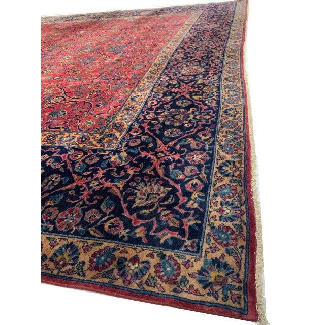 1900 - 1909 Rose Antique Persian Kashan For Sale - Image 4 of 9