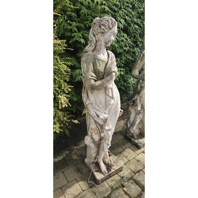 Large Vintage Four Seasons Garden Sculptures, 1930, Set of 4 For Sale - Image 9 of 13