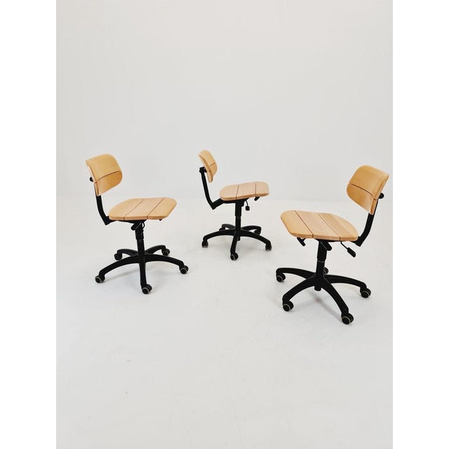 Vintage Bauhaus Swivel Office Cair in Wood by Stollgiroflex, 1990s For Sale - Image 6 of 18