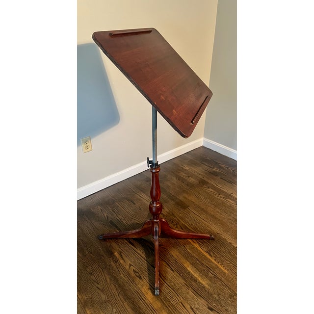 Victorian Music Stand Podium Book Stand Mahogany & Wrought Iron Adjustable 1890s For Sale - Image 12 of 12