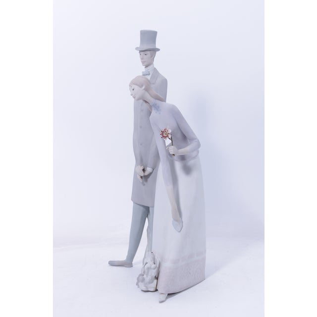 Traditional Lladro Porcelain Tall Figure of Man & Woman W. Dog For Sale - Image 3 of 14
