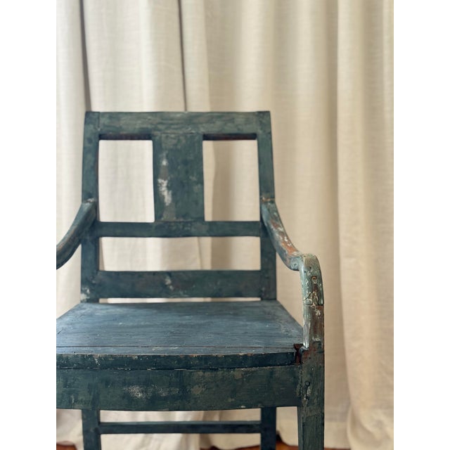 Wood 19th C Swedish Painted Chair For Sale - Image 7 of 9