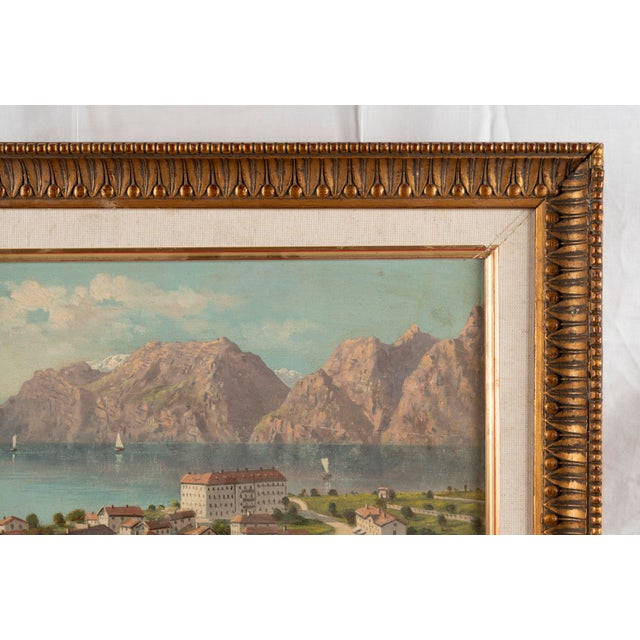 Lake and Sailing Ships, Oil on Canvas For Sale - Image 4 of 10