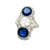 Art Deco 1920s Art Deco Blue Sapphire Diamond Platinum Navette Ring, Size 5.5 For Sale - Image 3 of 6
