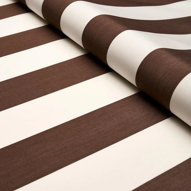 Transitional Sample - Schumacher James Stripe Fabric in Brown For Sale - Image 3 of 3