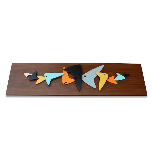 Wood Mid Century Modern Art Boomerang Abstract Wall Sculpture For Sale - Image 7 of 10