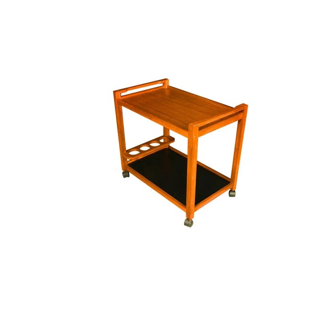 Mid-Century Modern Mid Century Danish 1960s Teak Bar Cart Denmark For Sale - Image 3 of 10