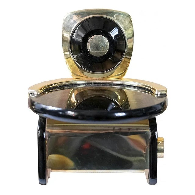 Mid-Century Italian Acrylic Glass and Gilt Brass Bathroom Fixtures, 1970s, Set of 6 For Sale - Image 4 of 10