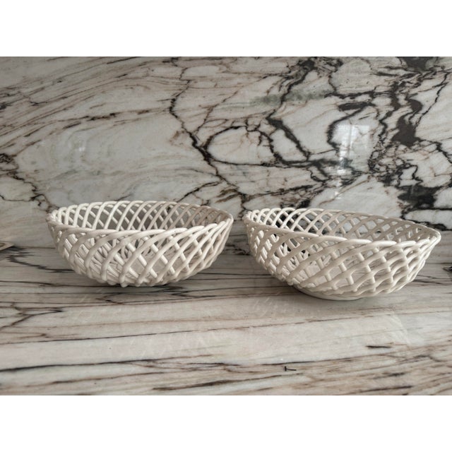 Early 21st Century Italian Hand-Weaved Ceramic Bowls , Pair For Sale - Image 5 of 6