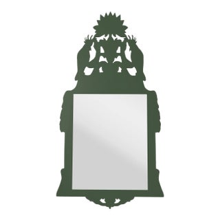 Fleur Home Audubon Royal Mirror in Duck Green, 17.5x30 For Sale