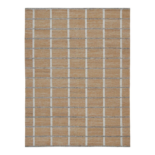 Rug & Kilim’s Scandinavian Outdoor Rug in Brown, White & Black Pattern - 10'x10' For Sale
