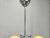 Gold Art Deco Chrome and Opaline Glass Chandelier, Czechoslovakia, 1930s For Sale - Image 8 of 14