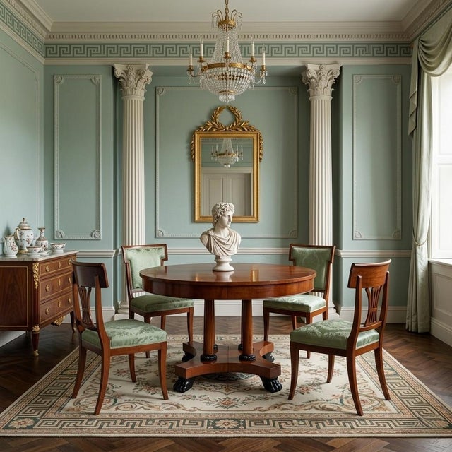 Biedermeier Style Michael Vanderbyl for Baker Furn. Cherry Dining or Center Table - 2 Leaves For Sale In Atlanta - Image 6 of 7