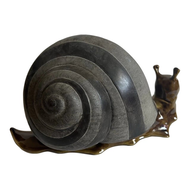 Vintage Anthony Freeman McFarlin California Pottery 11" Snail Figurine For Sale